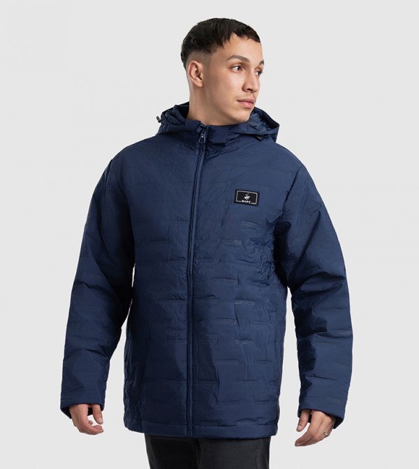 Logo Badge Hooded Puffer Jacket