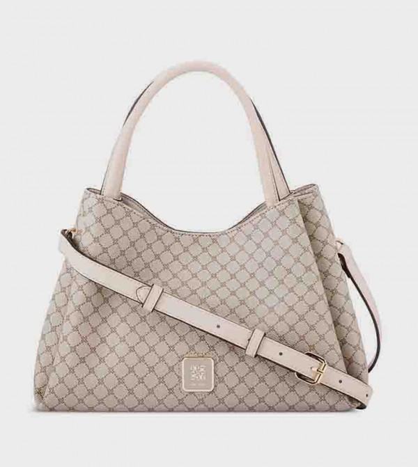 Monogram Patterned Satchel Bag