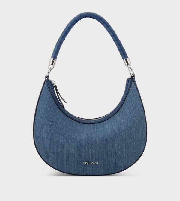 Logo Detail Denim Shoulder Bag