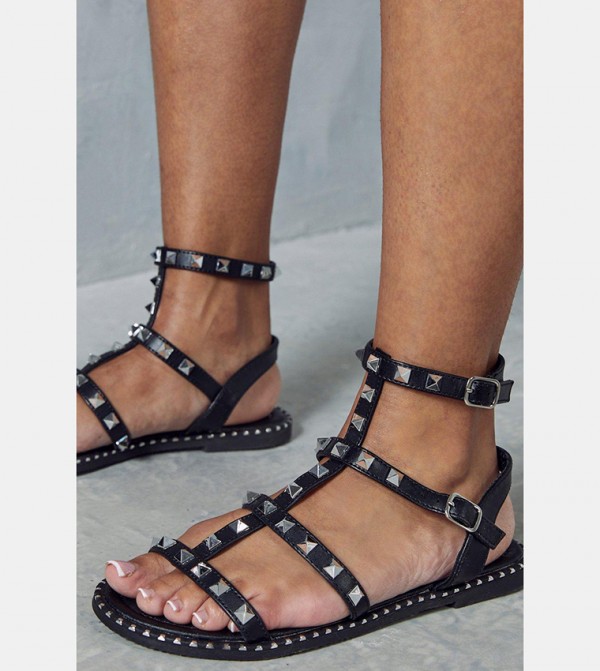 Black shop studded sandals
