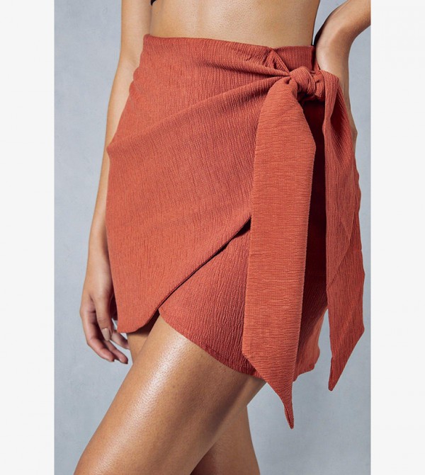 Orange top wrap skirt