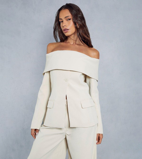 Tailored Bardot Fitted Blazer