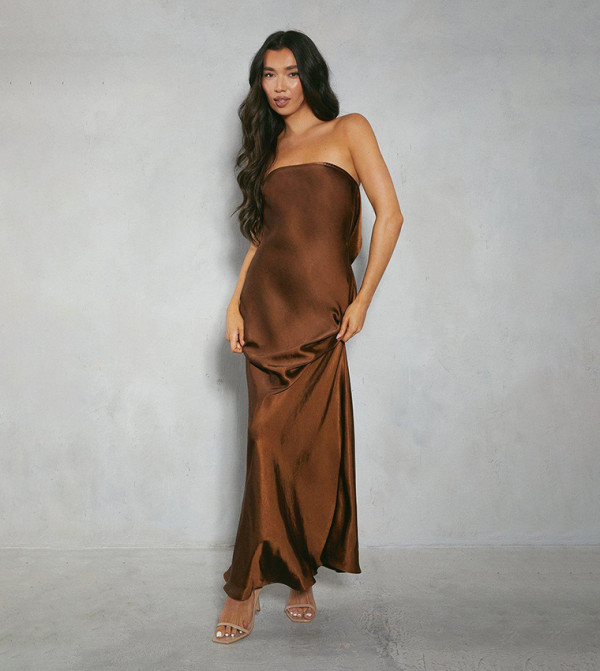 princess polly baby blue dress Mocha Brown Lace Balloon Sleeve Long Dress  Vintage Fairytale Style Brown / M