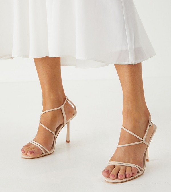 Strappy Knot Detail Stiletto Heel Sandals