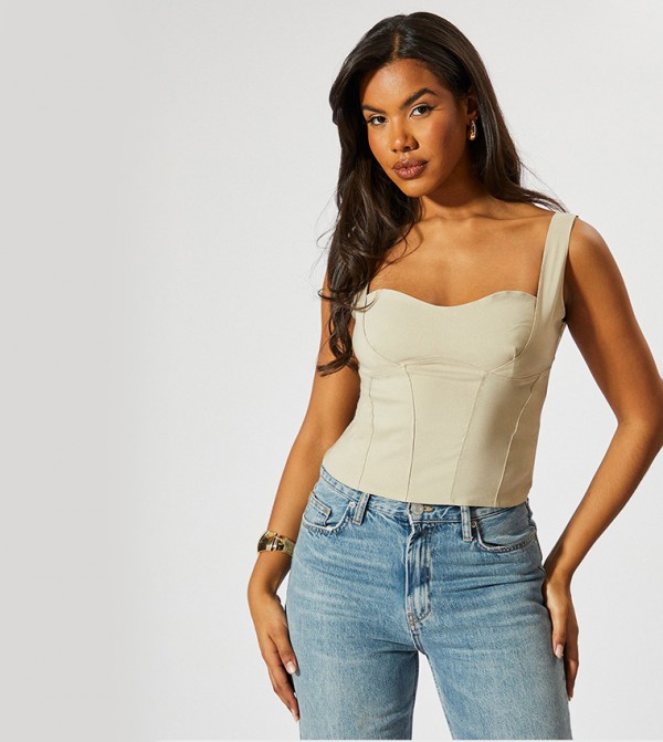 Strappy Corset Detail Crop Top