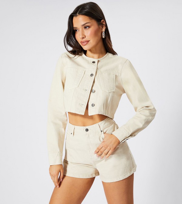 Washed High Waist Denim Shorts
