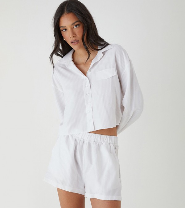Seer Sucker Cropped Shirt