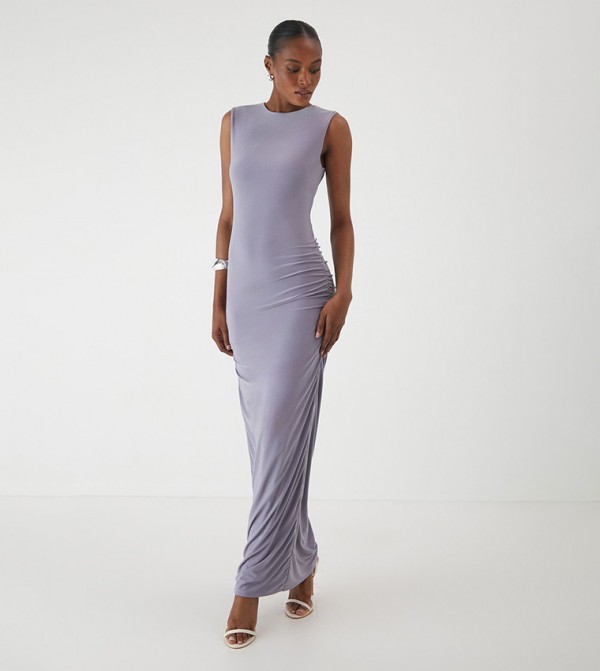 Crew Neck Sleeveless Maxi Dress