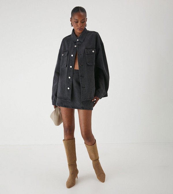Denim High Waist Mini Skirt