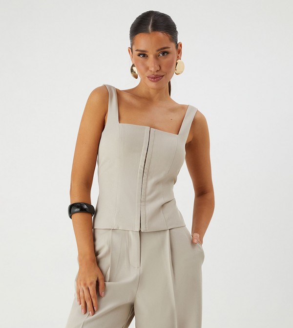 Square Neck Corset Crop Top