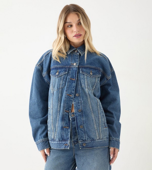 Vintage Wash Oversized Denim Jacket