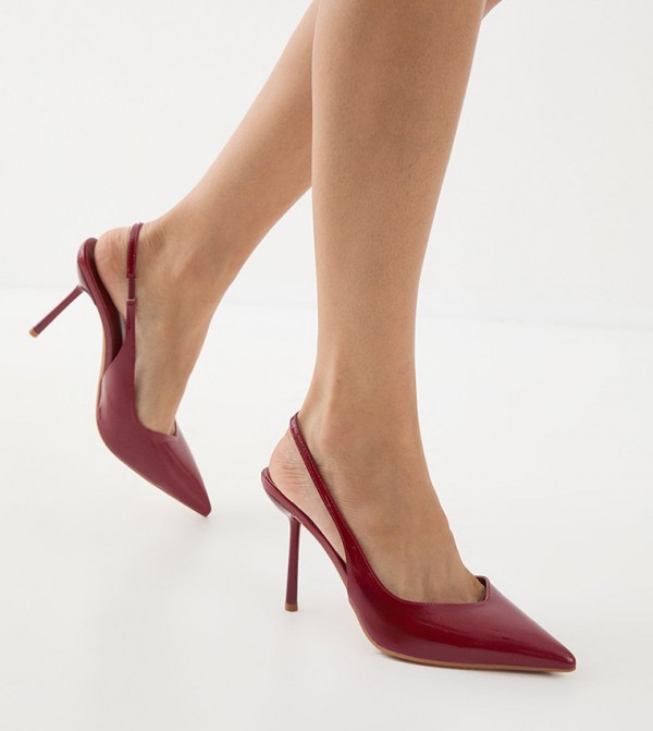 Patent Slingback Heel Pumps