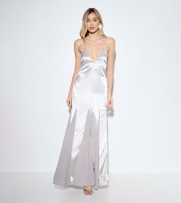 فستان وصيفات عروس ماكسي ساتان جورجيت 