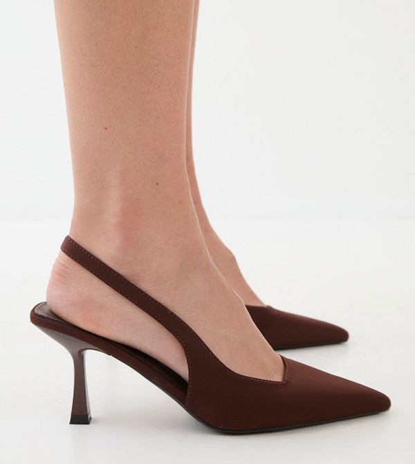Faux Suede Slingback Pumps