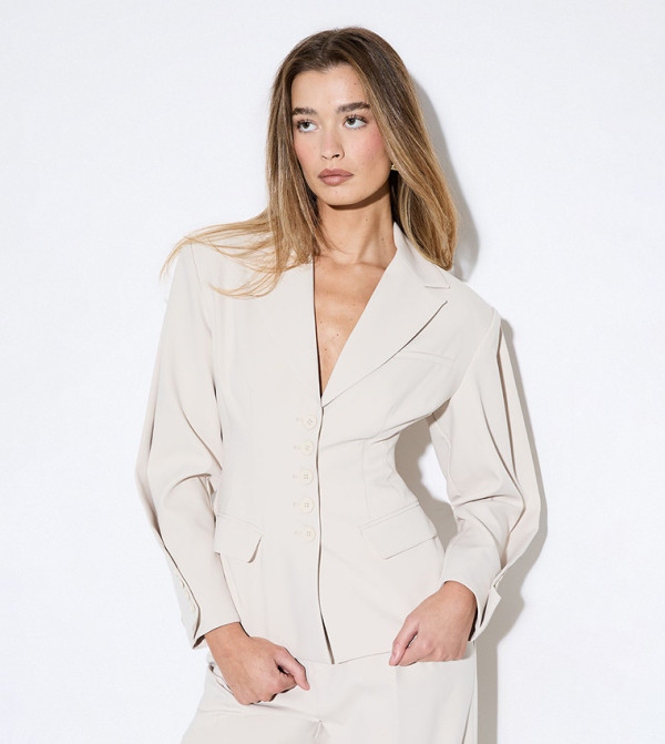 Premium Pleated Long Sleeves Blazer