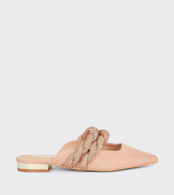 Buy Dorothy Perkins Showcase Glam Diamante Backless Loafers In Pink 6thStreet Bahrain