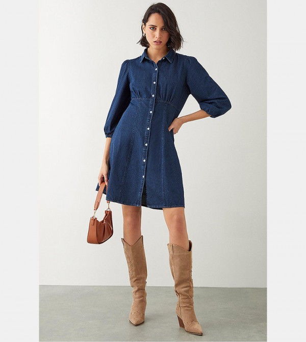 Dorothy perkins indigo best sale denim shirt dress