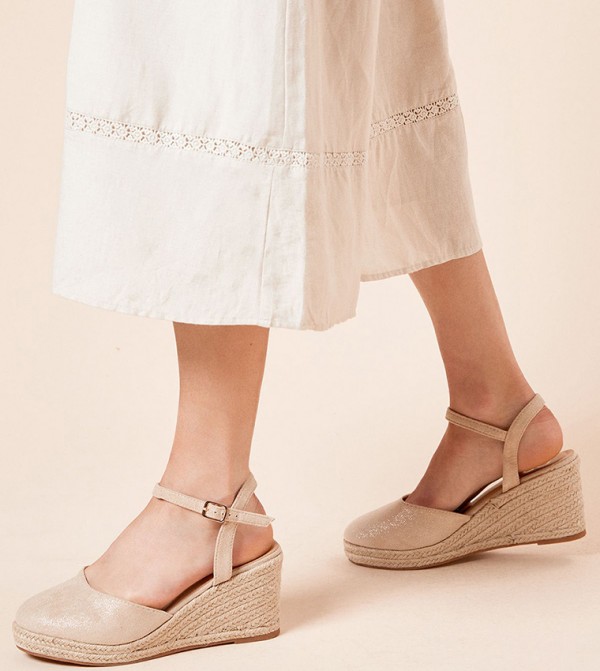 Rumor Faux Suede Espadrille Wedge Pumps