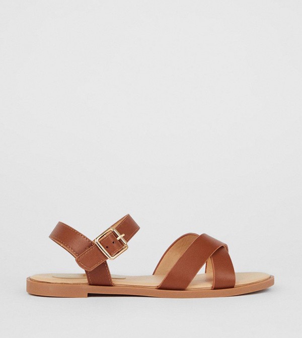 Florence Cross Strap Flat Sandals