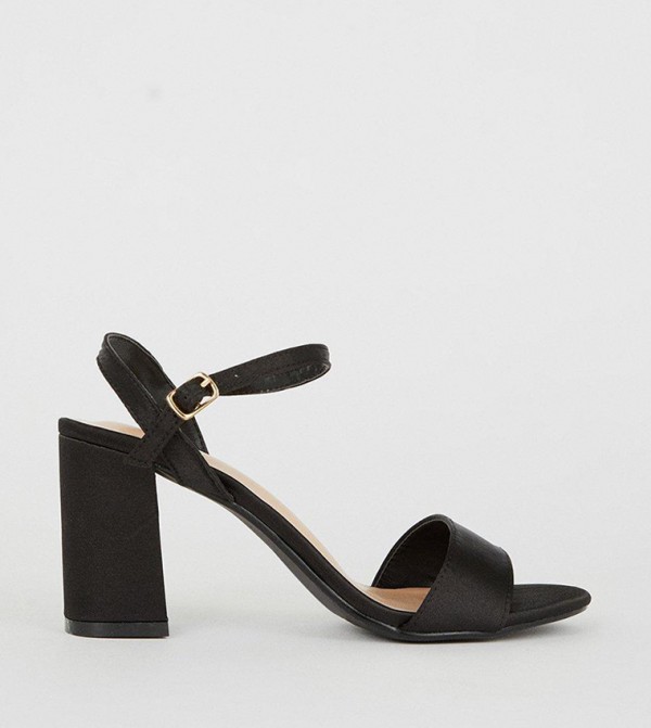 Buy Dorothy Perkins Wide Fit Swirl Satin Block Heel Sandals In Black 6thstreet Qatar 0166