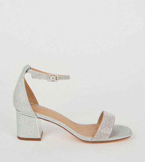 Buy Dorothy Perkins Wide Fit Selina Block Heel Sandals In Silver 6thStreet Bahrain