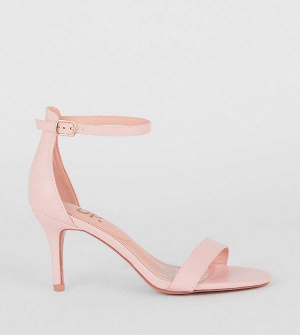 Pale pink ankle strap heels hot sale