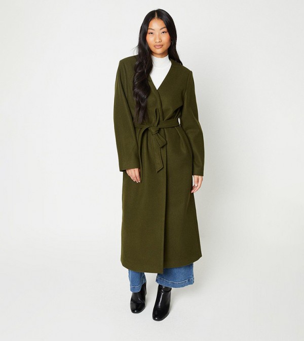 Dorothy perkins camel belted hotsell wrap coat