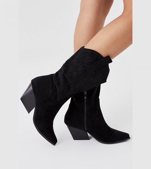 Buy Dorothy Perkins Kiera Western Knee High Boots In Black 6thStreet