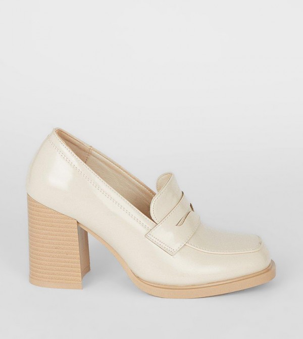 Buy Principles Lark Platform Block Heel Penny Loafers In Beige