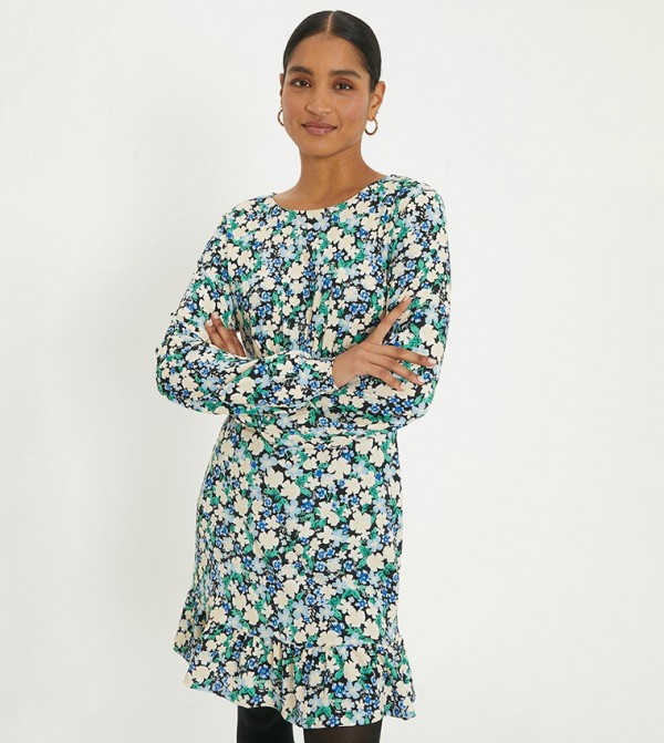 Buy Mantaray Floral Printed Tunic Dress In Green 6thStreet Bahrain