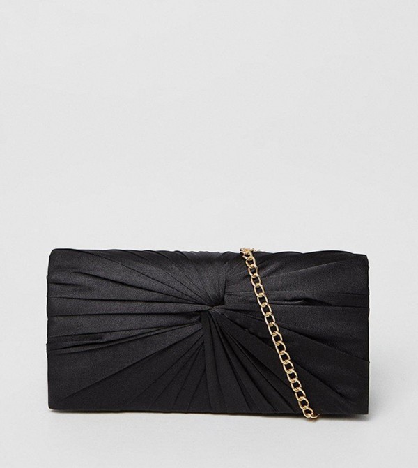 Twist Front Satin Clutch