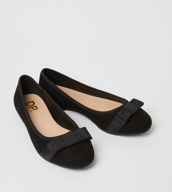 Wide Fit Paris Bow Detail Ballet Pumps