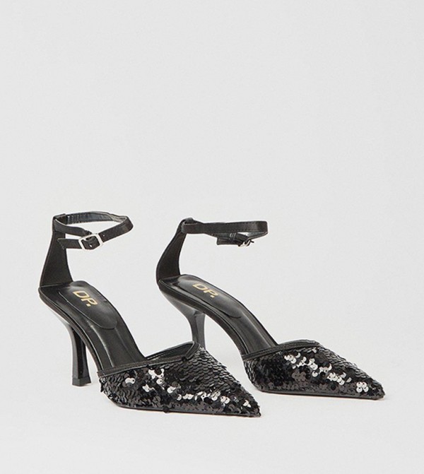 Black sequin heels discount