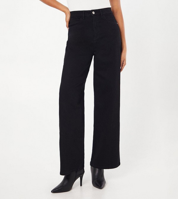 Washed Wide Leg Jeans