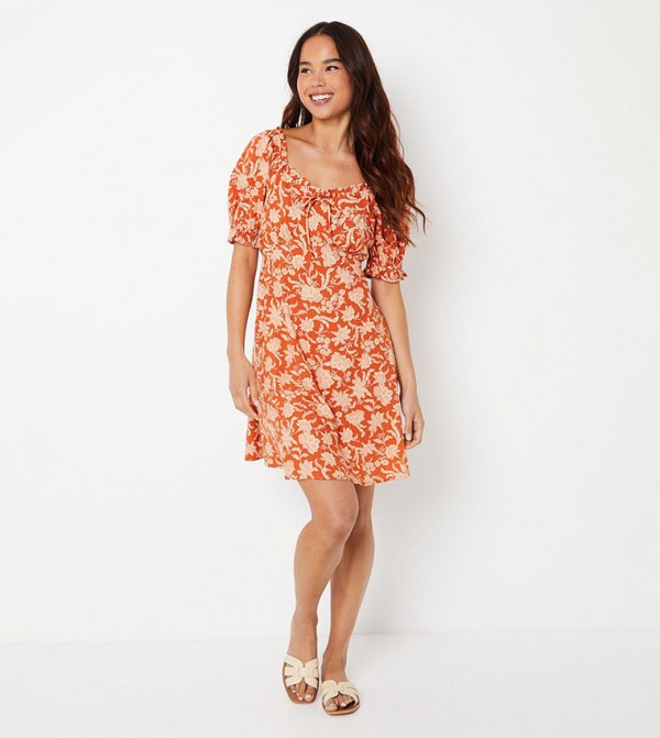 Petite Sweetheart Tie Front Mini Dress