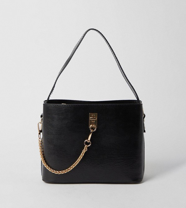 Buy Dorothy Perkins Tamsin Chain Detail Handheld Bag In Black