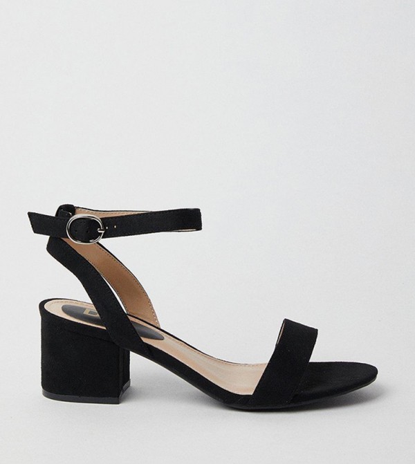 Buy Dorothy Perkins Wide Fit Tommi Barely There Mid Block Heel Sandals In Black 6thStreet Bahrain