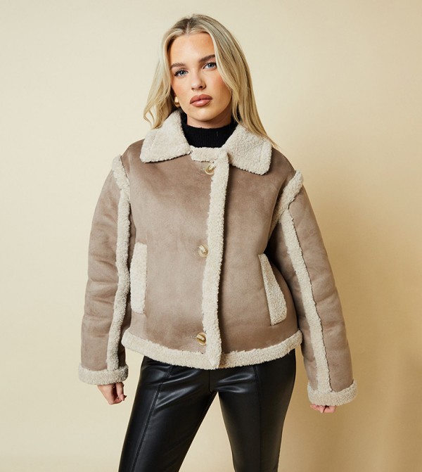 Petite Cropped Aviator Jacket