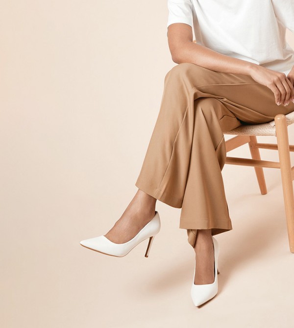 Dash Textured Pointed Toe Pumps