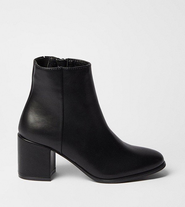 Morgan Round Toe Medium Block Heel Ankle Boots