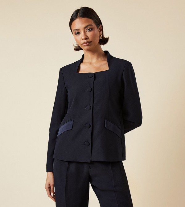 Satin Sweetheart Neck Jacket