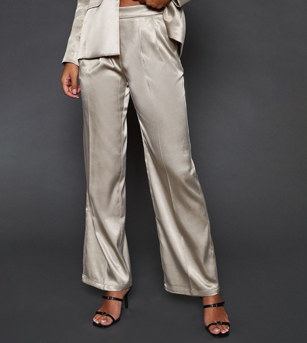 Metallic Wide Leg Trousers