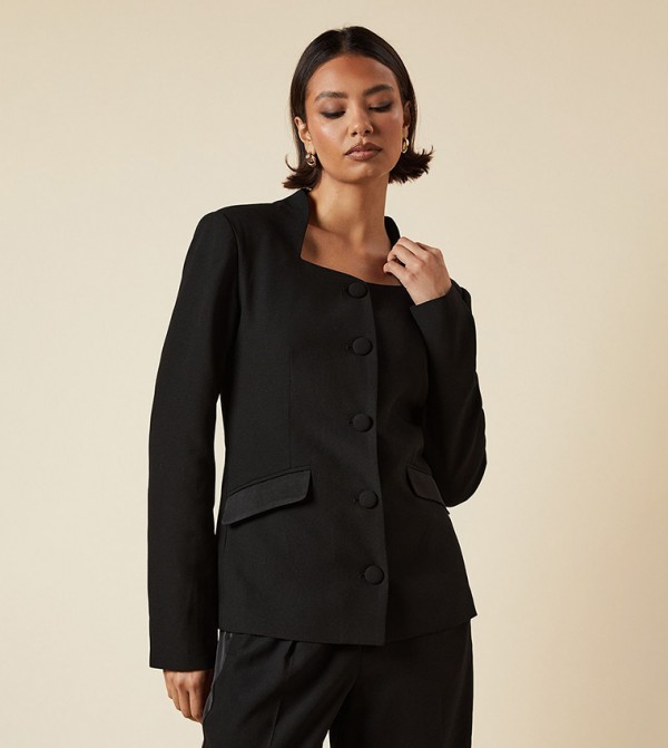 Tall Satin Sweetheart Neck Jacket