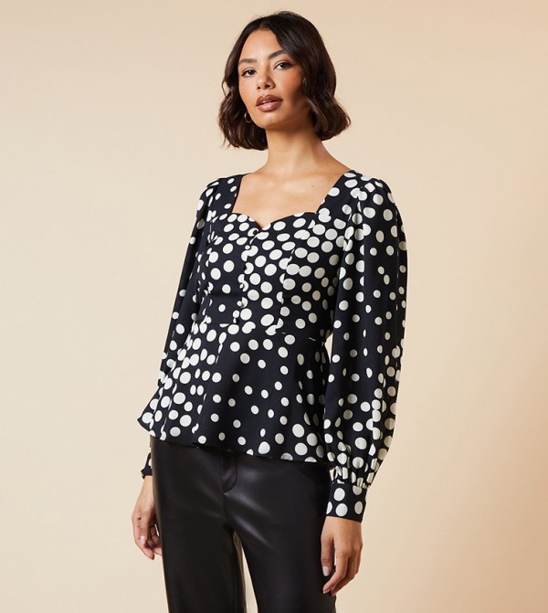 Printed Collared Top