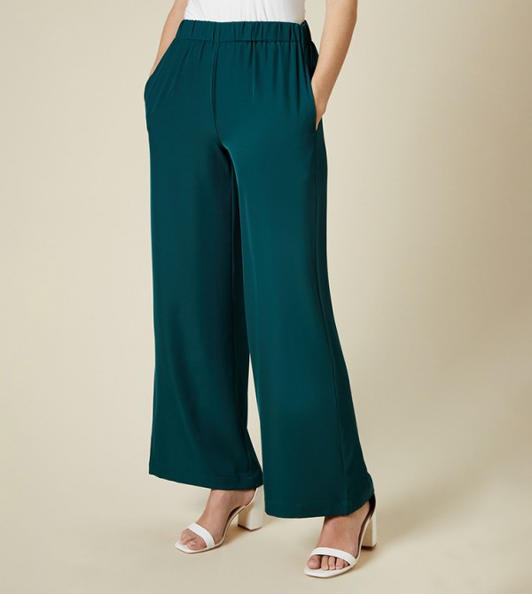 Elastic Waist Straight Fit Trousers