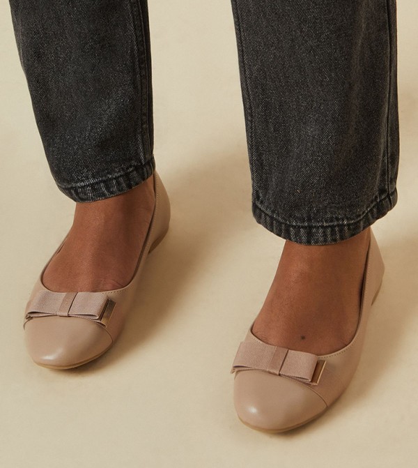 Violet Comfort Bow Detail Ballerinas