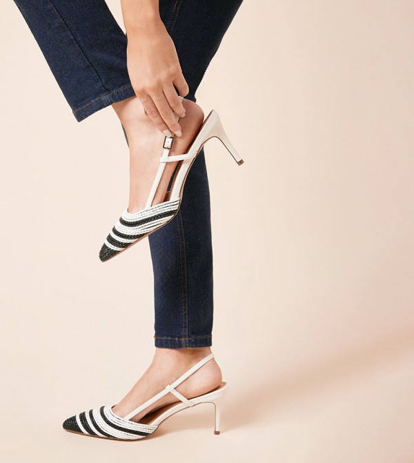Delight Faux Leather Two Tone Slingback Pumps