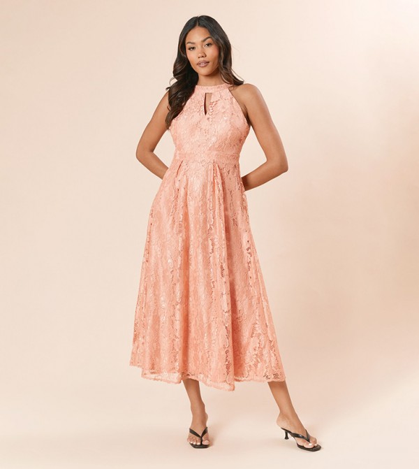 DP Luxe Lace Keyhole Midi Dress