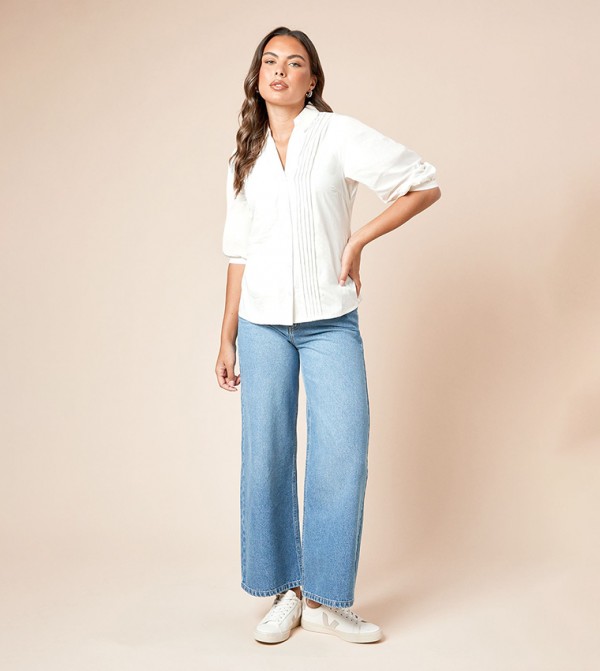 Poplin Pintuck Long Sleeves Shirt