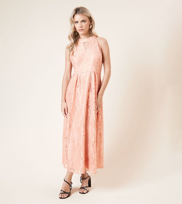 Petite DP Luxe Lace Keyhole Midi Dress
